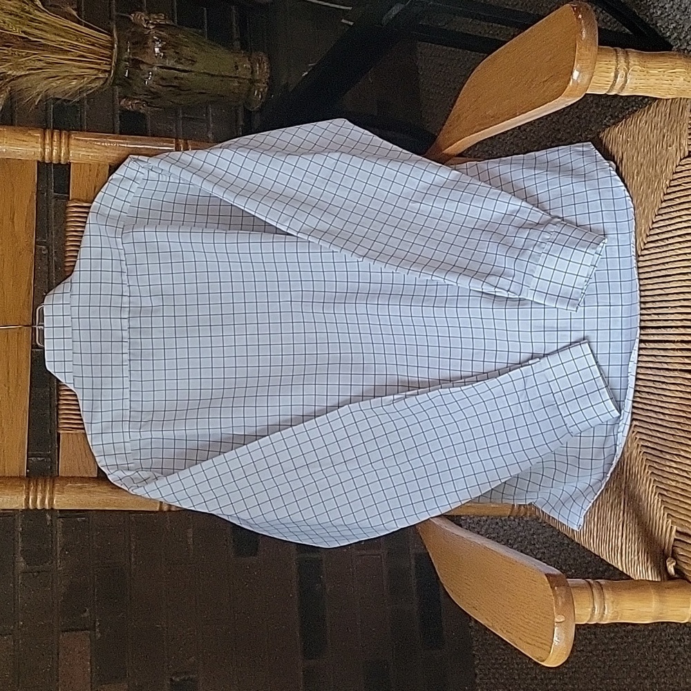 Giorgio Armani Le Collezioni button down dress shirt, black/white check, sz 16.5 - Picture 7 of 10